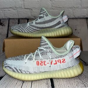 Yeezy Boost 350 V2 Blue Tint Zebra Sneakers Size 8
